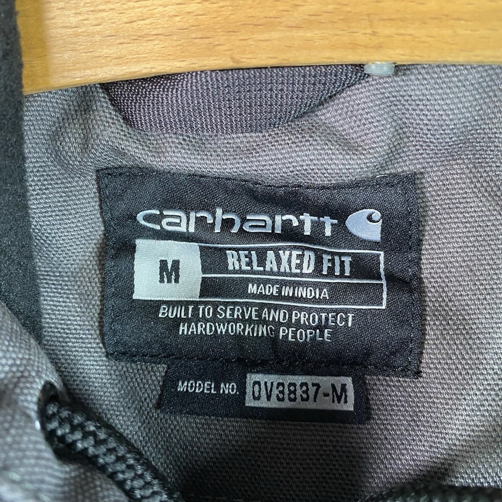Carhartt Duck Canvas Fleece Lined Vest Mens M Relaxed Fit Gray Hooded 103837 GVL - Picture 7 of 15